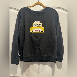 Karl Lagerfeld Black Top with Yellow Car Design